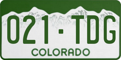 CO license plate 021TDG