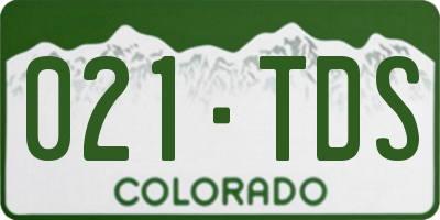 CO license plate 021TDS