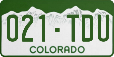 CO license plate 021TDU