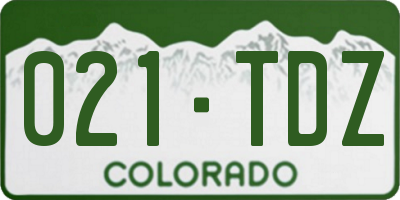 CO license plate 021TDZ