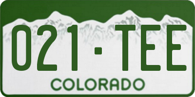 CO license plate 021TEE