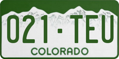 CO license plate 021TEU