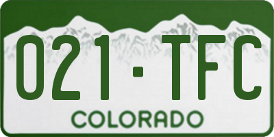 CO license plate 021TFC