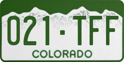 CO license plate 021TFF