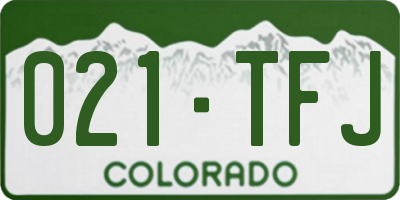 CO license plate 021TFJ