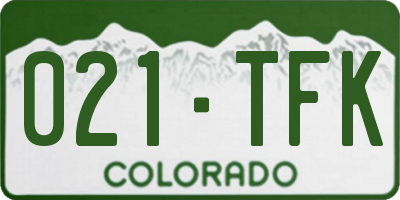 CO license plate 021TFK