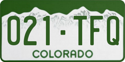 CO license plate 021TFQ