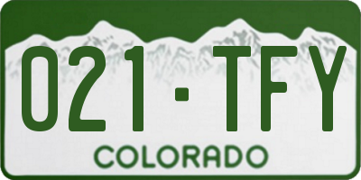 CO license plate 021TFY