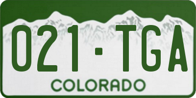 CO license plate 021TGA