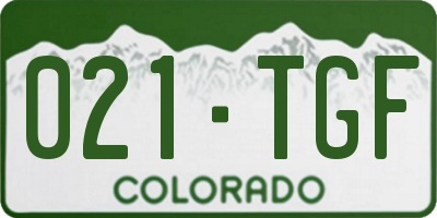 CO license plate 021TGF