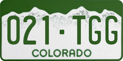 CO license plate 021TGG