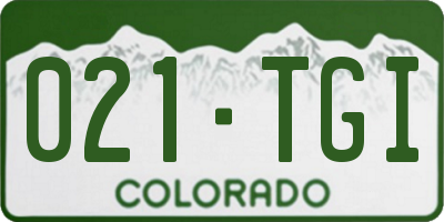 CO license plate 021TGI