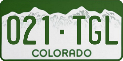 CO license plate 021TGL