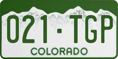 CO license plate 021TGP