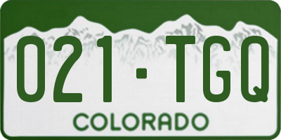 CO license plate 021TGQ