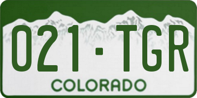CO license plate 021TGR