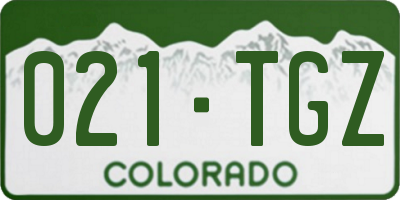 CO license plate 021TGZ