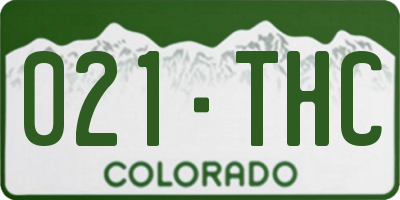 CO license plate 021THC