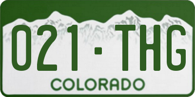CO license plate 021THG