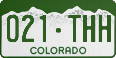 CO license plate 021THH