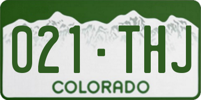 CO license plate 021THJ