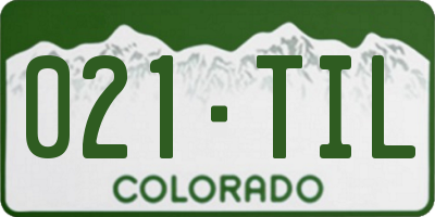 CO license plate 021TIL