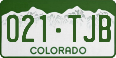 CO license plate 021TJB