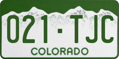 CO license plate 021TJC