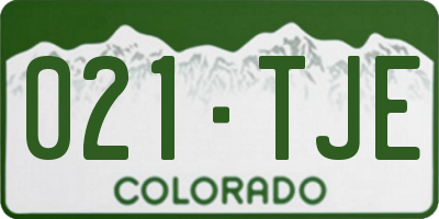 CO license plate 021TJE
