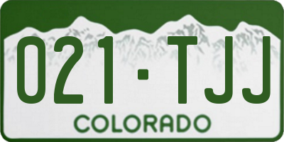CO license plate 021TJJ
