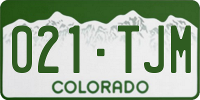 CO license plate 021TJM