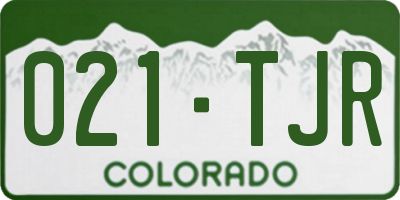 CO license plate 021TJR