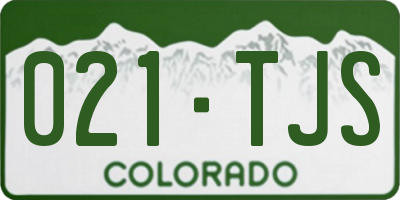 CO license plate 021TJS