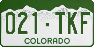 CO license plate 021TKF
