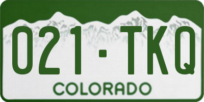 CO license plate 021TKQ