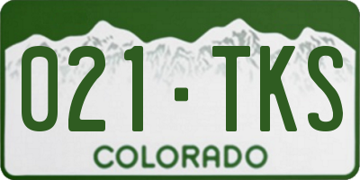 CO license plate 021TKS
