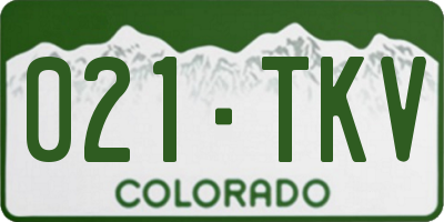 CO license plate 021TKV