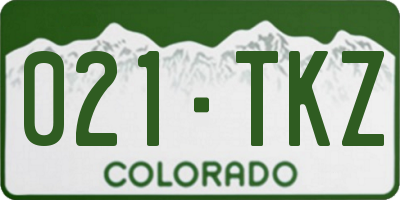 CO license plate 021TKZ