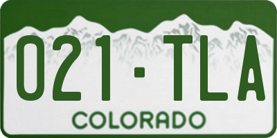 CO license plate 021TLA
