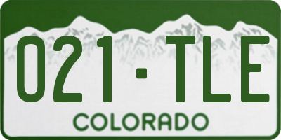 CO license plate 021TLE