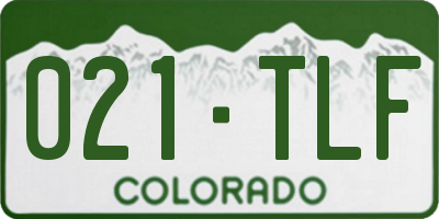 CO license plate 021TLF