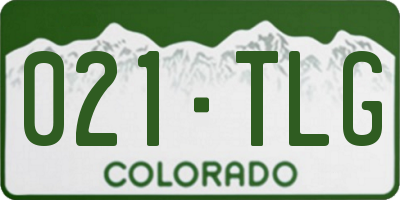 CO license plate 021TLG