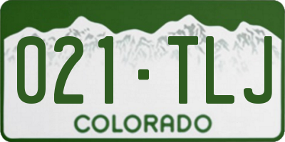 CO license plate 021TLJ