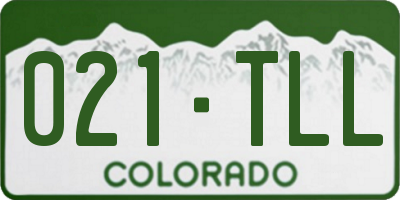 CO license plate 021TLL
