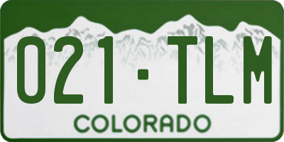 CO license plate 021TLM