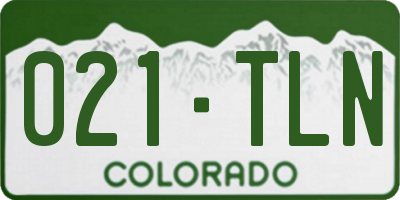 CO license plate 021TLN