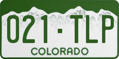 CO license plate 021TLP