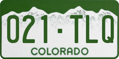 CO license plate 021TLQ