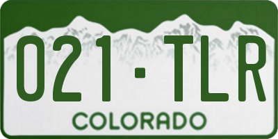 CO license plate 021TLR