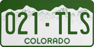 CO license plate 021TLS